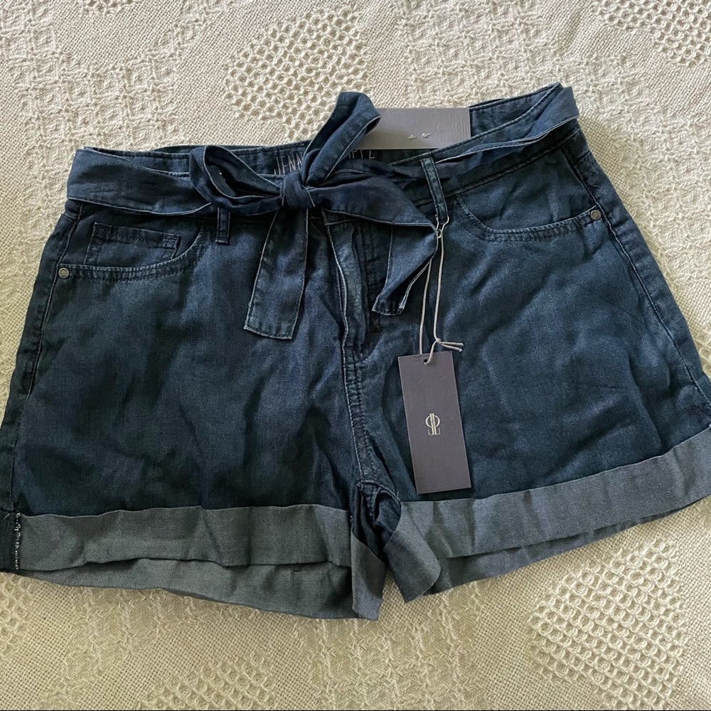 New Paper Bag Style Chambray Denim Shorts